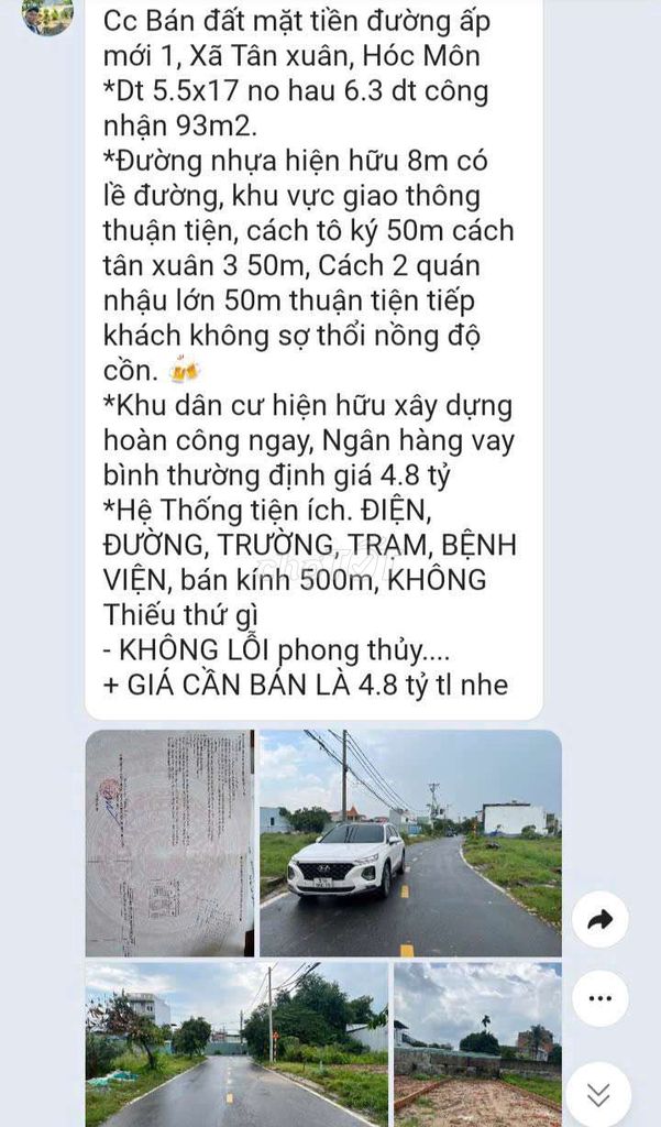 Bán đất sổ Hồng riêng xd hoàn công luôn