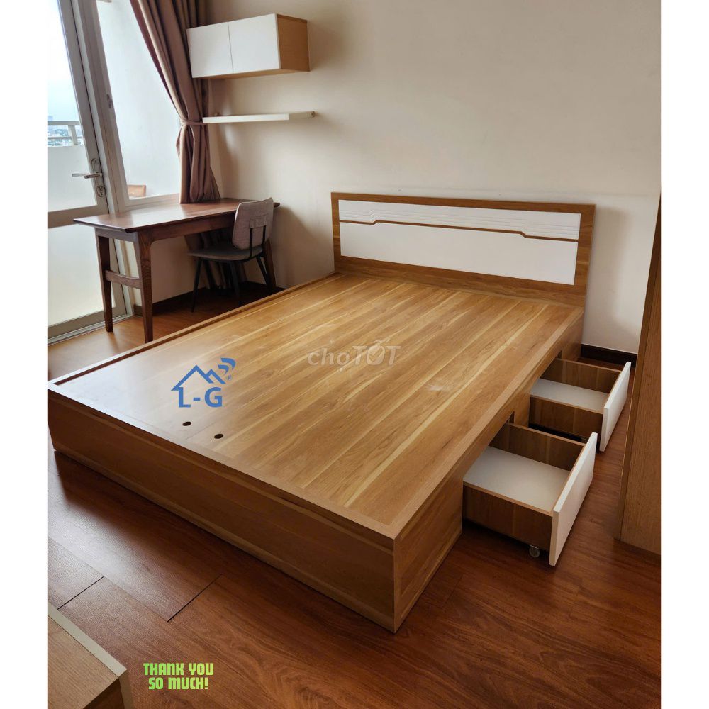 GIƯỜNG NGỦ MDF CÓ NGĂN KÉO – GIÁ TỐT TẠI XƯỞNG. Mua bán Giường, chăn ga gối nệm tại Quận 7 Tp Hồ Chí Minh được đăng bởi GIƯỜNG SẮT SƠN LÂM hình 1