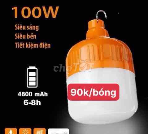 ✅BÓNG ĐÈN SẠC TÍCH ĐIỆN 100W - Sử dụng 3 - 6 tiếng