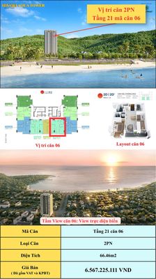 CĂN 2PN TRỰC DIỆN BIỂN TẦNG 21 GIÁ 6.567 TỶ - HIYORI AQUA TOWER