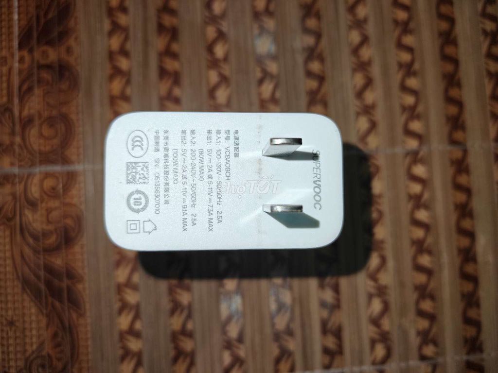 Sạc điện thoại SUPERVOOC 100W Trắng. Mua bán Phụ kiện (Màn hình, Chuột...) tại Huyện Hải Hậu Nam Định được đăng bởi Cường Ngô hình 1