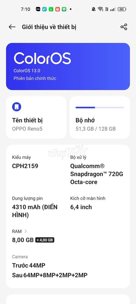 OPPO Reno5 128GB. Mua bán Điện thoại tại Huyện Lục Ngạn Bắc Giang được đăng bởi Nguyễn Đức Hùng hình 1