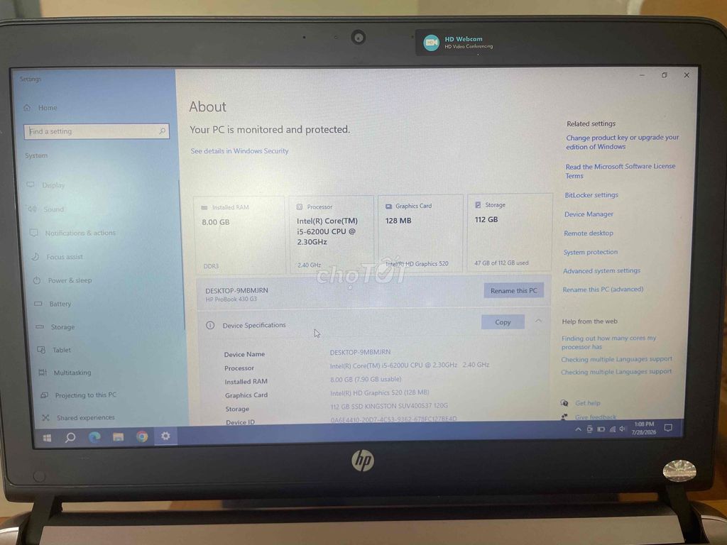 HP ProBook 430 G3 i5-6200U 8GB/112GB Xám. Mua bán Laptop tại Thị Xã Buôn Hồ Đắk Lắk được đăng bởi Đức Duẩn hình 1