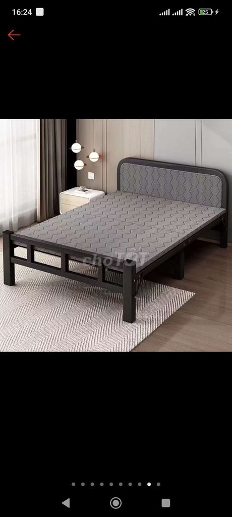 Giường gấp Kim loại Đen 1m4x2m Gấp gọn. Mua bán Giường, chăn ga gối nệm tại Thành phố Dĩ An Bình Dương được đăng bởi Bảo Kim hình 1