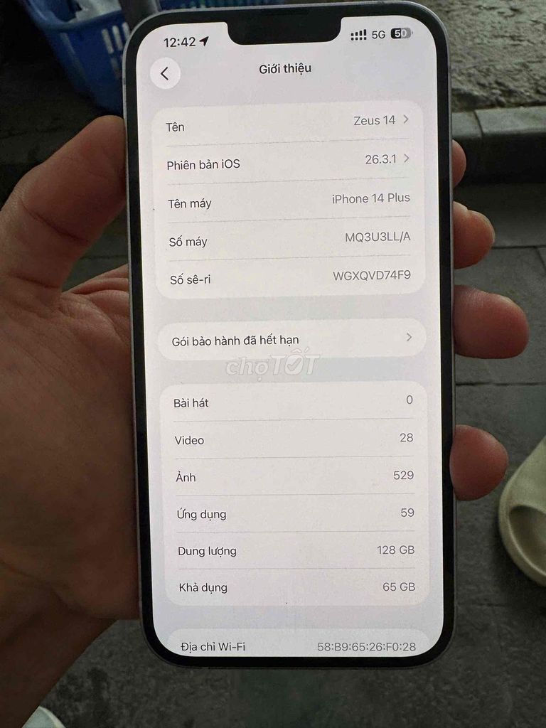 Apple iPhone 14 Plus 128GB Tím nhạt. Mua bán Điện thoại tại Quận Hoàng Mai Hà Nội được đăng bởi Trần Nam Hải hình 1