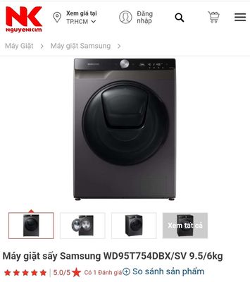 Nguyenkim | MỚI | MÁY GIẶT SẤY SAMSUNG 9.5KG / 6KG. Mua bán Máy giặt tại Quận Bình Thạnh Tp Hồ Chí Minh được đăng bởi Tùng