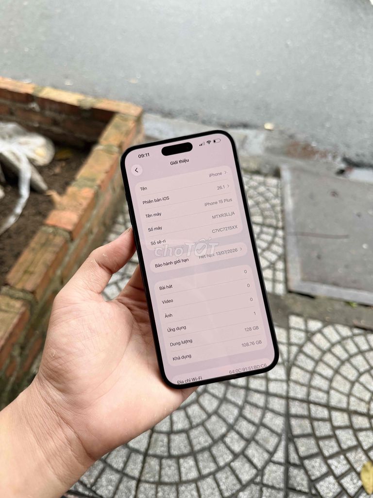 Apple iPhone 15 Plus 128GB Đen Đã sử dụng. Mua bán Điện thoại tại Quận Ngũ Hành Sơn Đà Nẵng được đăng bởi Nghĩa  hình 1