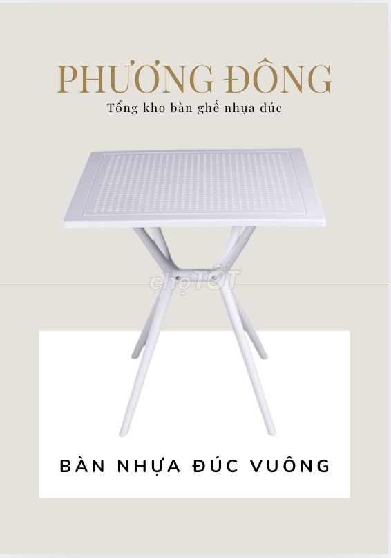 BÀN NHỰA ĐÚC MẶT VUÔNG