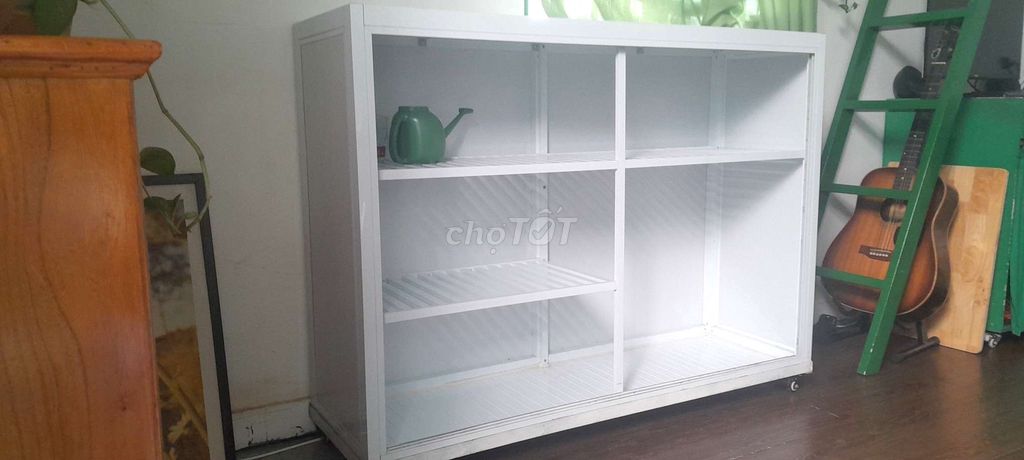 Tủ kệ nhôm trắng. KT 130x40x93