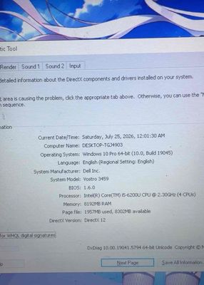 Dell Vostr***0U 8GB/256GB SSD