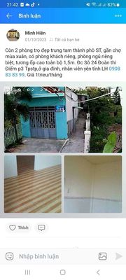 Mình còn 2 phòng trọ đẹp, cao cấp.Số 24 Đoàn Thị điểm,p3,TP Sóc trăng. Cho thuê phòng trọ tại Thành phố Sóc Trăng Sóc Trăng được đăng bởi Út 