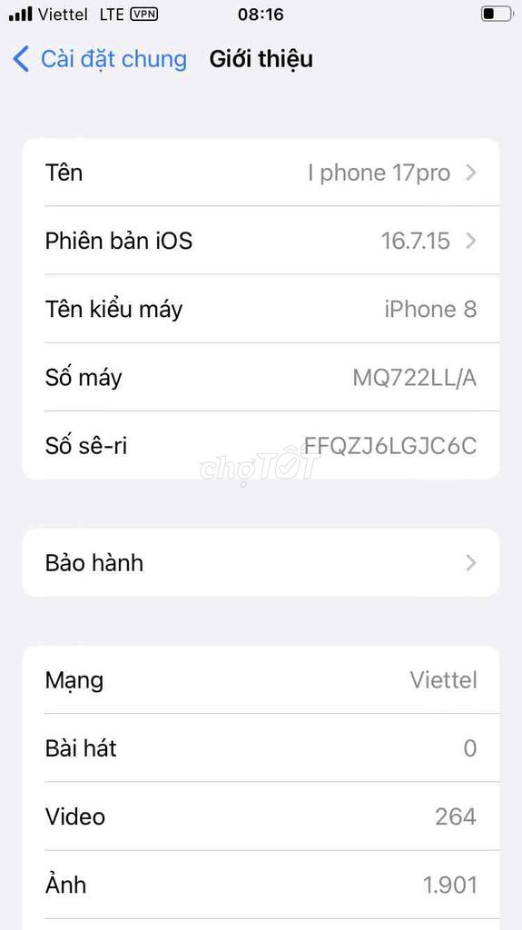 Apple iPhone 8. Mua bán Điện thoại tại Quận Đống Đa Hà Nội được đăng bởi Thànhh Tiếnn hình 1