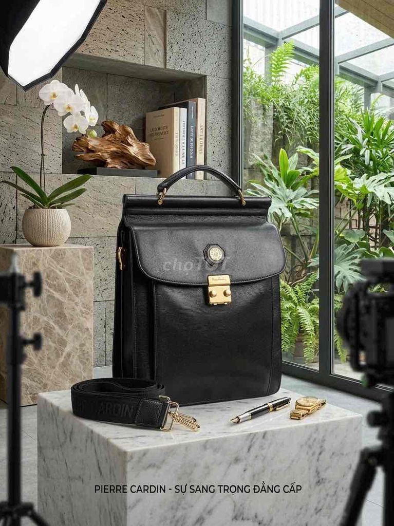 Túi xách Pierre Cardin Da Đen 25x30x7. Mua bán Túi xách tại Huyện Nhà Bè Tp Hồ Chí Minh được đăng bởi túi xách nam nữ đồ si da thật hình 1