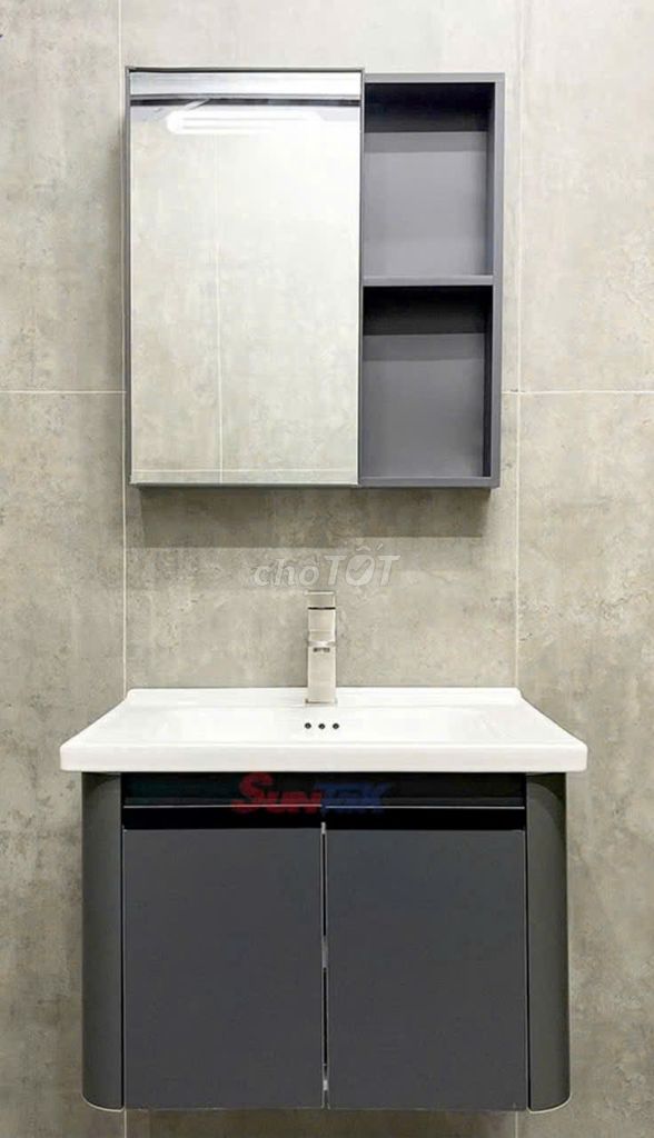 Tủ lavabo nhôm treo tường 60x47cm mới 100%