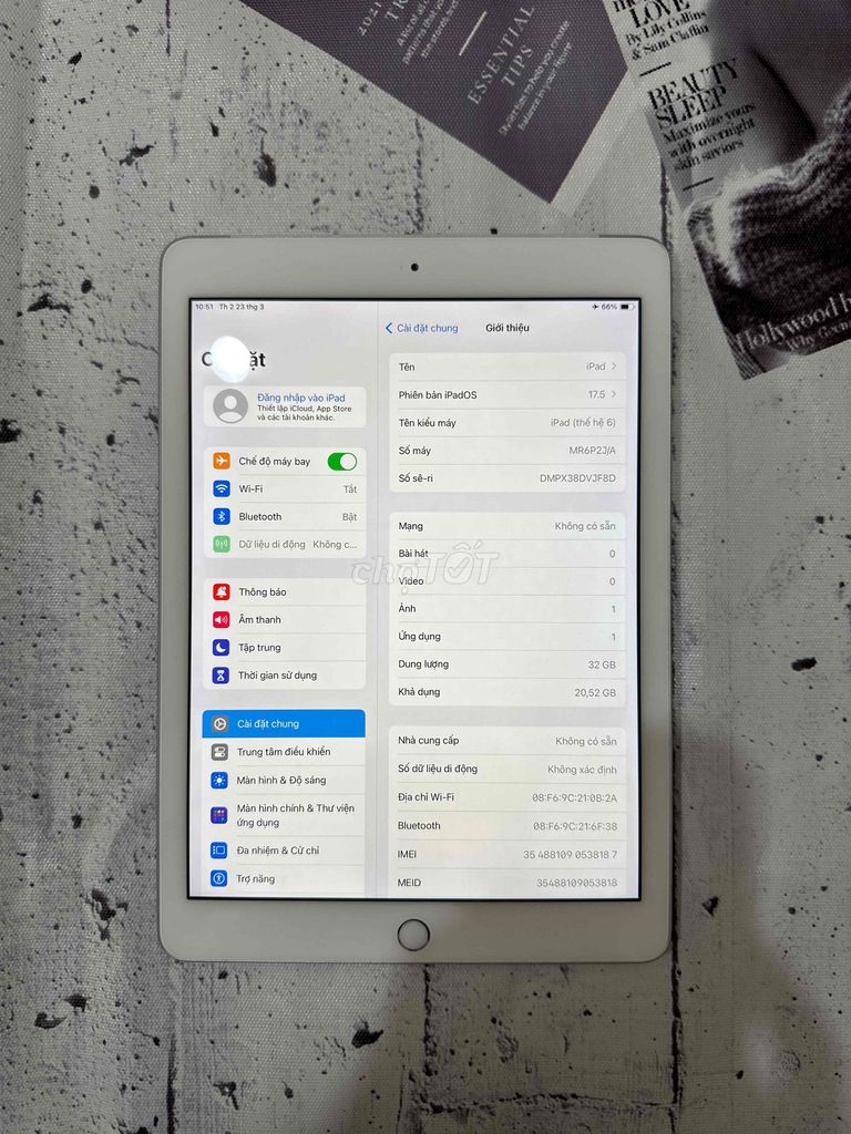 Apple iPad Gen 6 9.7 inch 32GB bản WIFI+4G. Mua bán Máy tính bảng tại Quận Cầu Giấy Hà Nội được đăng bởi CACA IPAD STORE hình 1