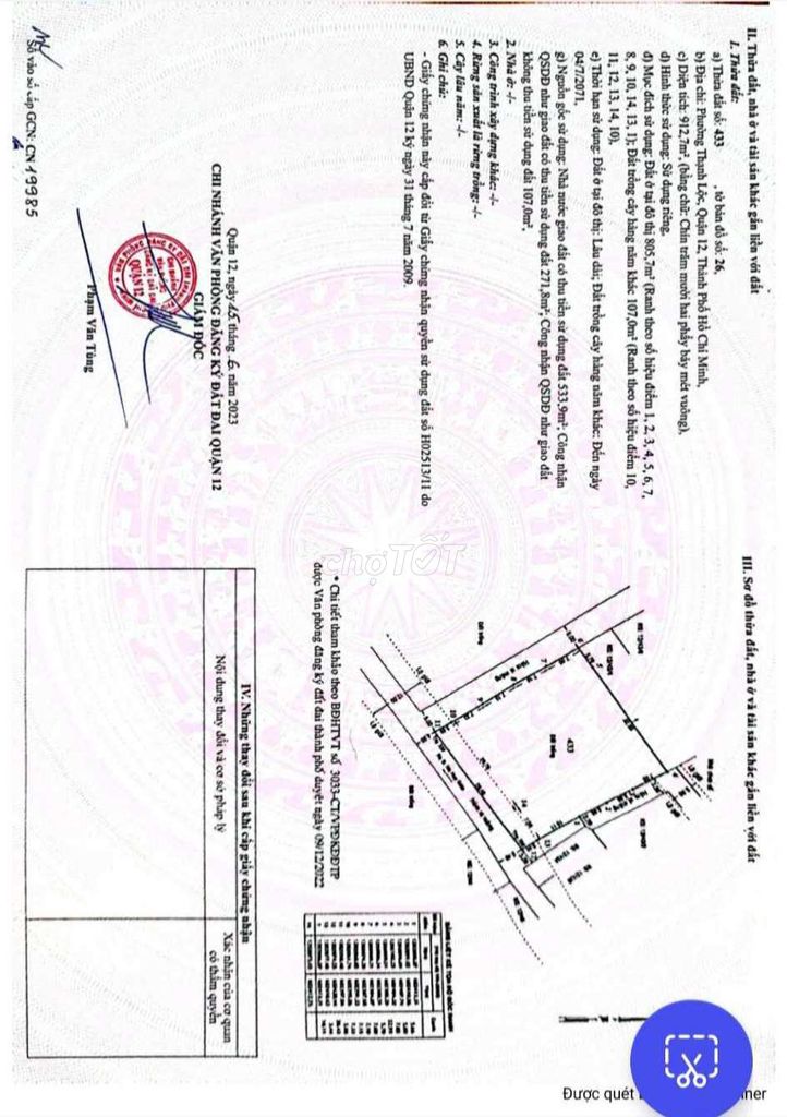 Đất 3 mặt HXT Vườn Lài nối dài, 913m2 full TC, sổ mới tháng 6/2023,