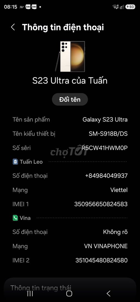 Samsung S23 Ultra 256GB Kem. Mua bán Điện thoại tại Thành phố Vĩnh Yên Vĩnh Phúc được đăng bởi Tuấn Lê hình 1