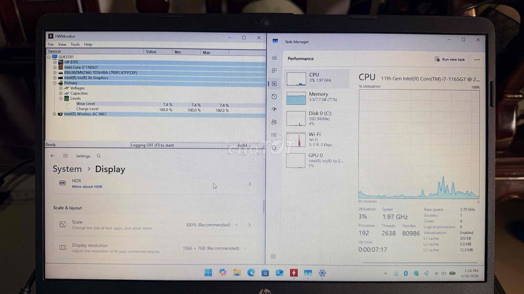 HP 15s i7 8GB/256GB SSD Bạc. Mua bán Laptop tại Thành phố Thủ Đức Tp Hồ Chí Minh được đăng bởi Quốc Chiến hình 1