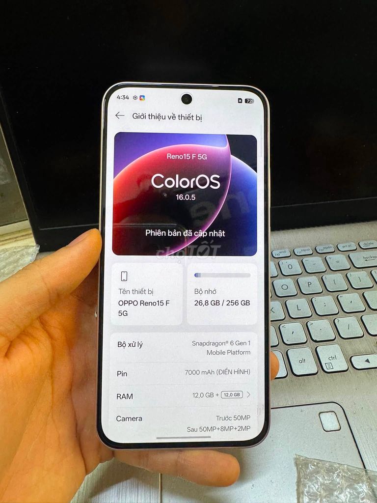 Oppo Reno 15F 5G 256GB Hồng 12GB. Mua bán Điện thoại tại Quận 5 Tp Hồ Chí Minh được đăng bởi Hội Đồ Điện Tử hình 1
