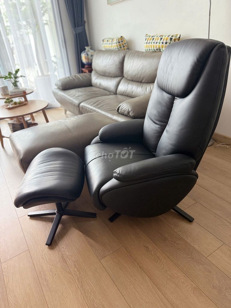 Ghế sofa đơn ASTRO 123 Da bò Italia Đen cũ. Mua bán Bàn ghế tại Quận Hai Bà Trưng Hà Nội được đăng bởi Trần Đức Hiệp hình 1