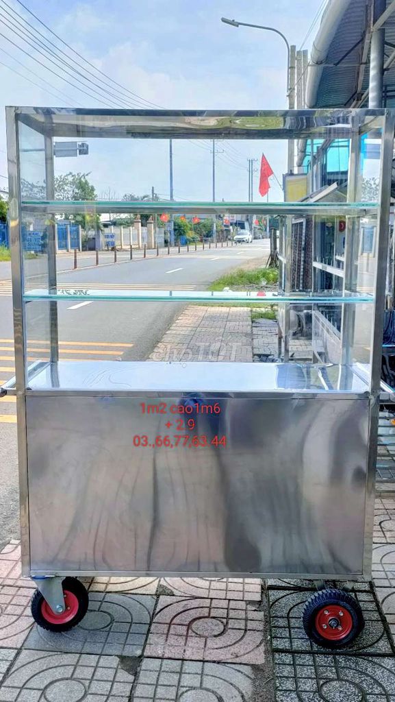 Xe đẩy bán hàng Inox Kính Bạc 1m2x1m6. Mua bán Đồ chuyên dụng, Giống nuôi trồng tại Huyện Đất Đỏ Bà Rịa - Vũng Tàu được đăng bởi Nguyen Huy Mạnh hình 1