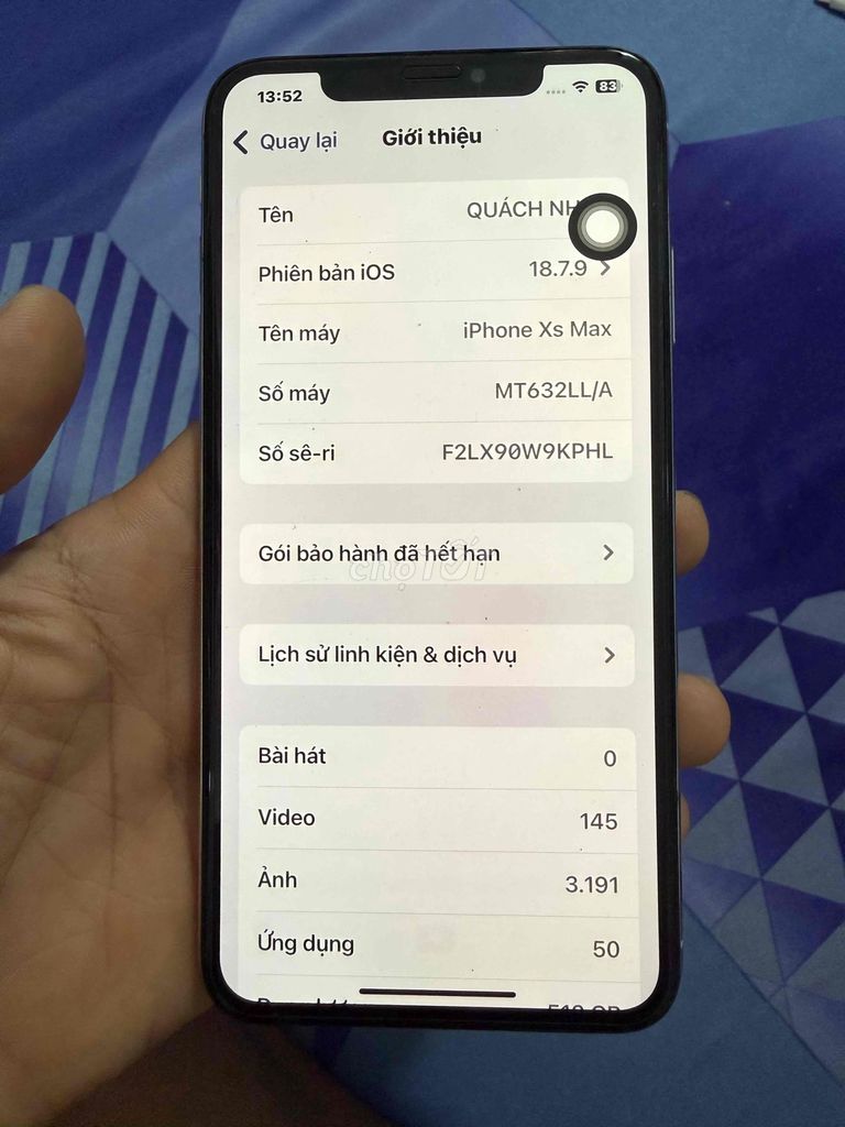 Apple iPhone Xs Max 512GB Trắng Mất Face ID. Mua bán Điện thoại tại Huyện Cái Bè Tiền Giang được đăng bởi nguyễn tiến hình 1