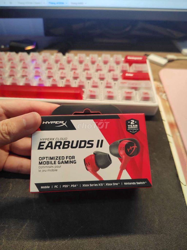 Tai nghe HyperX Cloud Earbuds II Đỏ Đen Mới. Mua bán Tivi, Âm thanh tại Quận Ngũ Hành Sơn Đà Nẵng được đăng bởi v hình 1