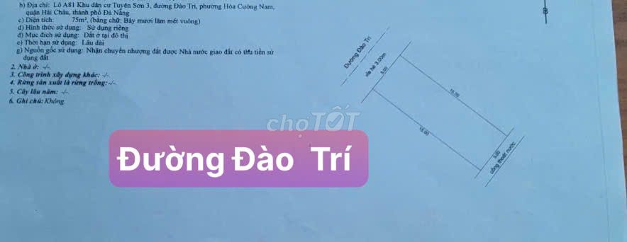 Đất đường Đào Trí  Sát Cầu Hoà Xuân - ĐN