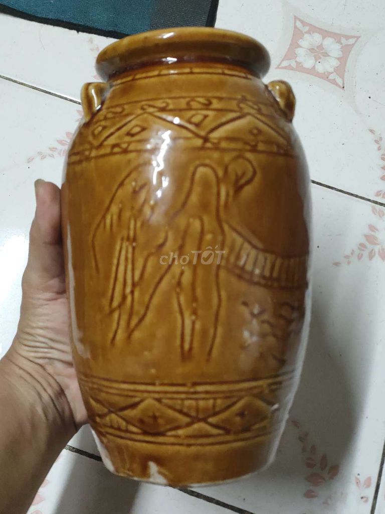 Ché rượu cần gốm nâu. Mua bán Đồ sưu tầm, đồ cổ tại Thành phố Long Xuyên An Giang được đăng bởi NGUYỄN LONG 217 hình 1
