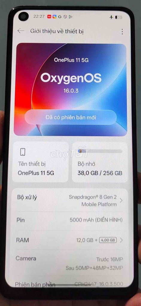 OnePlus 11 5G 12GB/256GB Xám. Mua bán Điện thoại tại Quận Ninh Kiều Cần Thơ được đăng bởi Phú Phạm hình 1