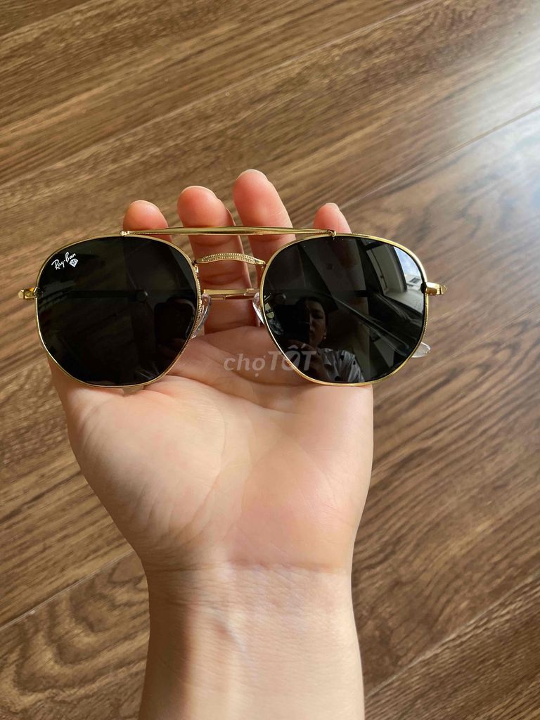 Kính rayban tròn dáng thày bói tròng thuỷ tinh