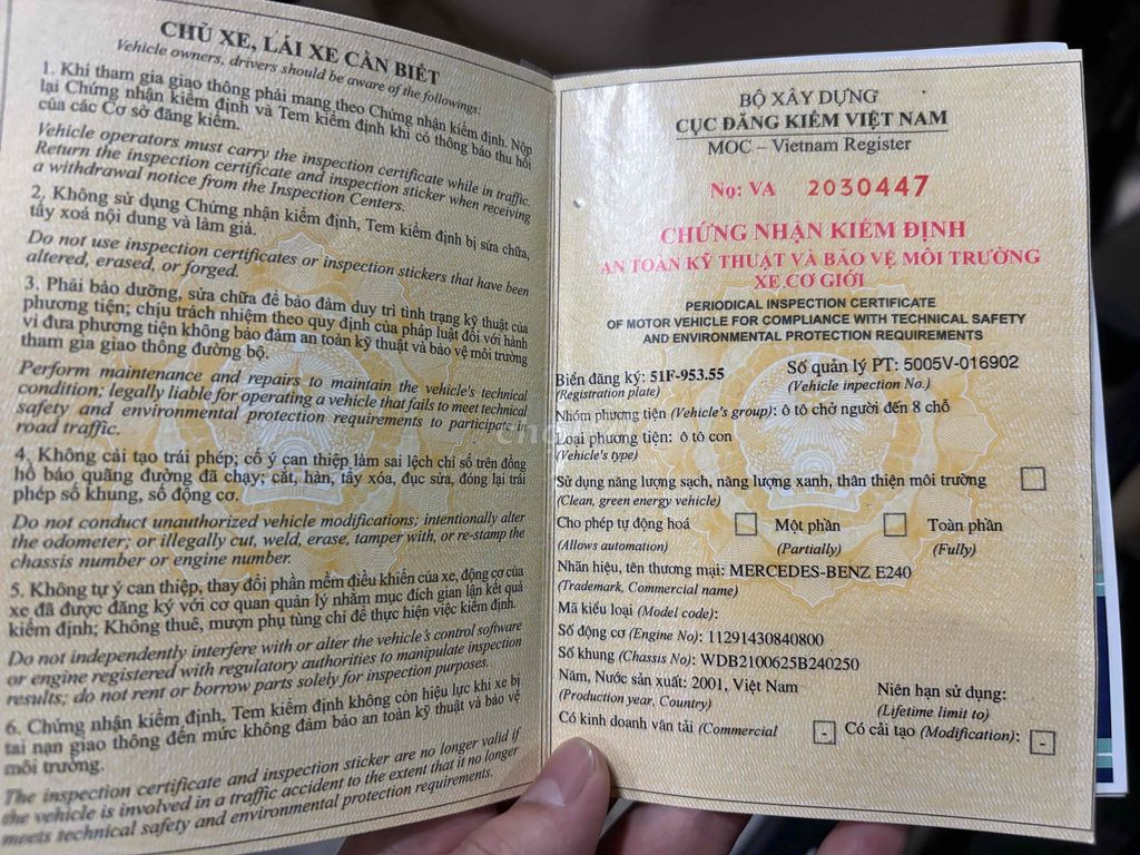 Mercedes Benz E240 W210 2001. Mua bán Ô tô tại Quận 8 Tp Hồ Chí Minh được đăng bởi Nguyễn Thế Dũng hình 6