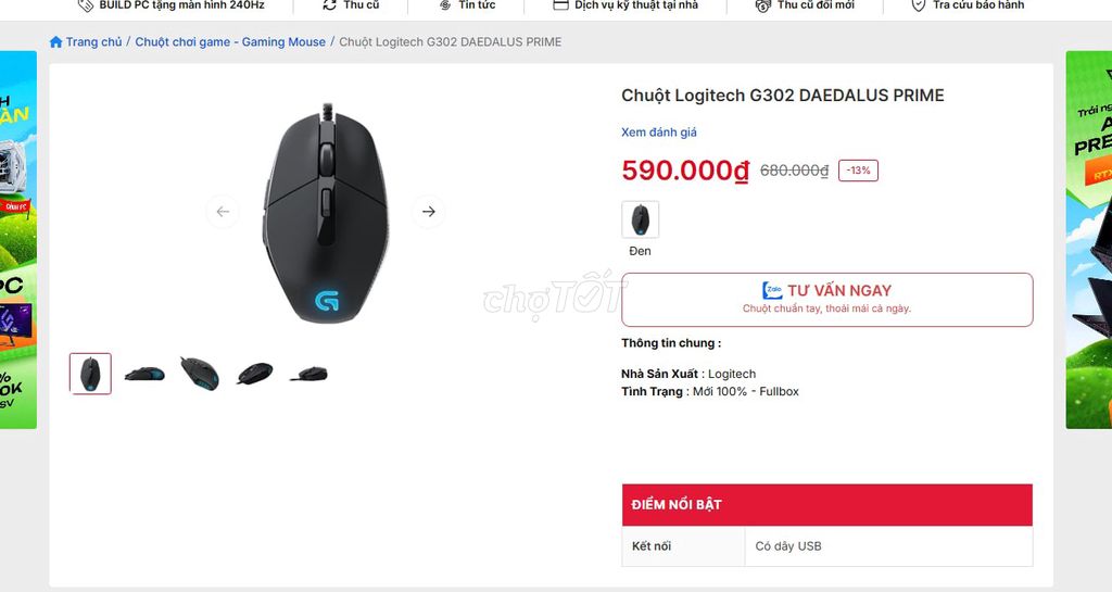 Chuột Logitech G302 DAEDALUS PRIME Đen Mới 100%. Mua bán Phụ kiện (Màn hình, Chuột...) tại Quận Phú Nhuận Tp Hồ Chí Minh được đăng bởi Finn hình 1