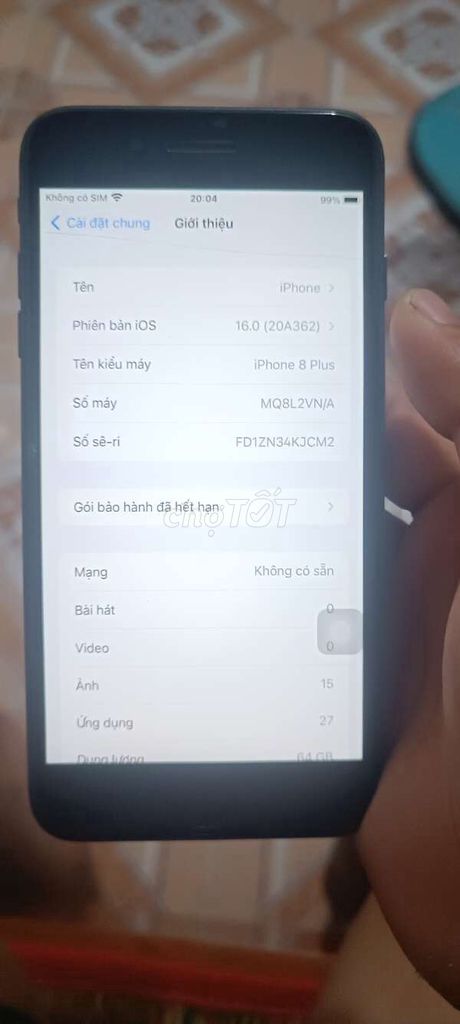 iPhone 8 plus 64GB Đen bóng - Jet black