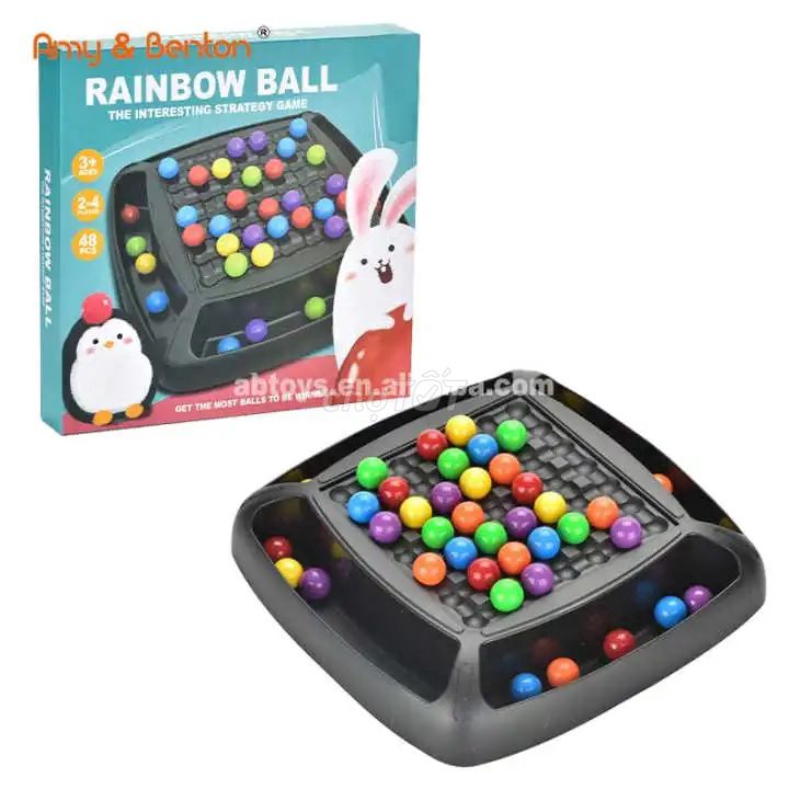 Bộ đồ chơi cờ đẩy bi xóa bóng logic Rainbow Ball48