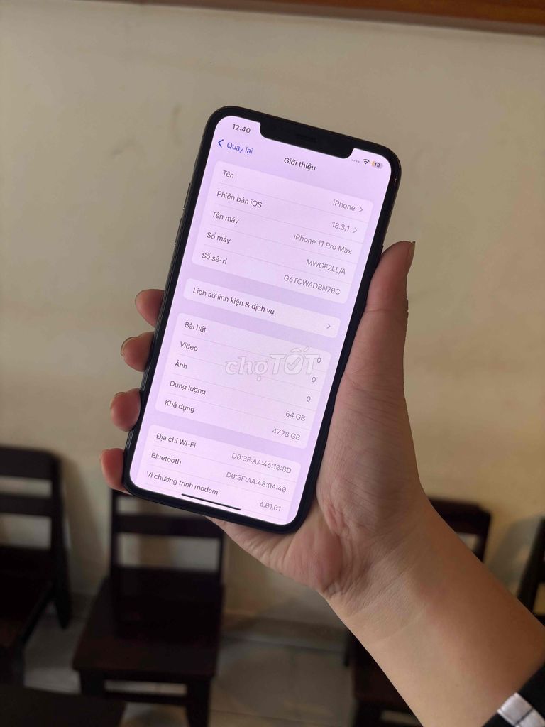 IPhone 11 Pro Max 64G đen nhám