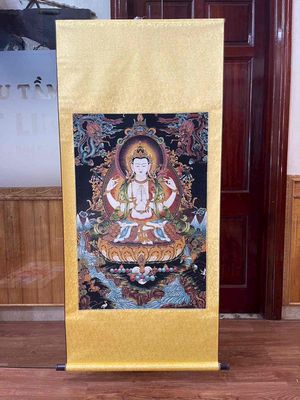 Thangka vải gấm kim tuyến. Mua bán Đồ sưu tầm, đồ cổ tại Quận Hoàng Mai Hà Nội được đăng bởi Dũng Trần