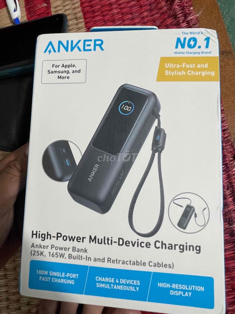 Sạc dự phòng Anker 1695 25000mAh 165W Đen mới 100%. Mua bán Phụ kiện (Màn hình, Chuột...) tại Huyện Long Điền Bà Rịa - Vũng Tàu được đăng bởi Đỗ Minh Đông hình 1