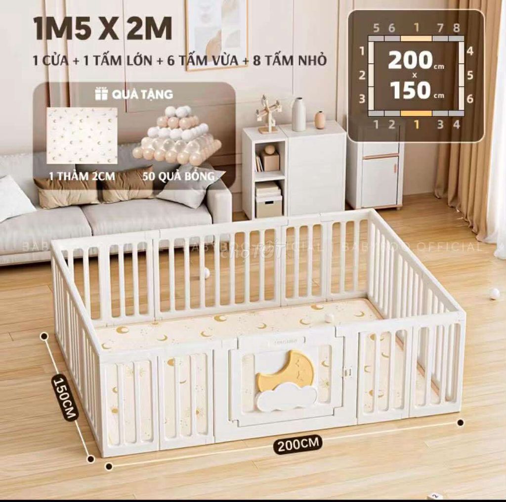 Cũi quây trẻ em nhựa trắng 150x200cm. Mua bán Mẹ và bé tại Quận Hoàng Mai Hà Nội được đăng bởi Dũng Nguyễn Việt hình 1