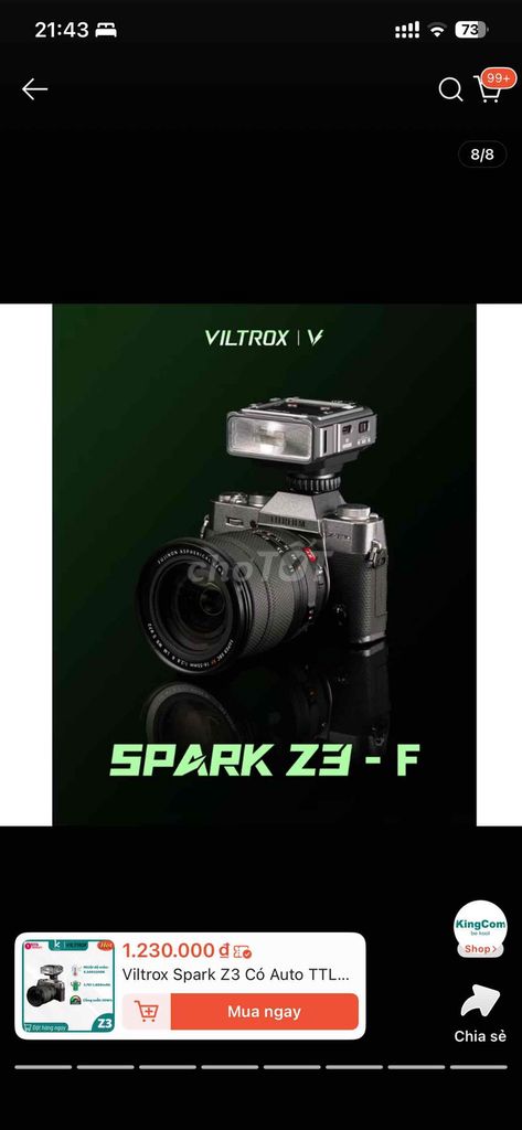 Đèn flash Viltrox Spark Z3 S Xám mới 100% .. Mua bán Máy ảnh, Máy quay tại Quận 4 Tp Hồ Chí Minh được đăng bởi Tran Bao Quoc hình 1