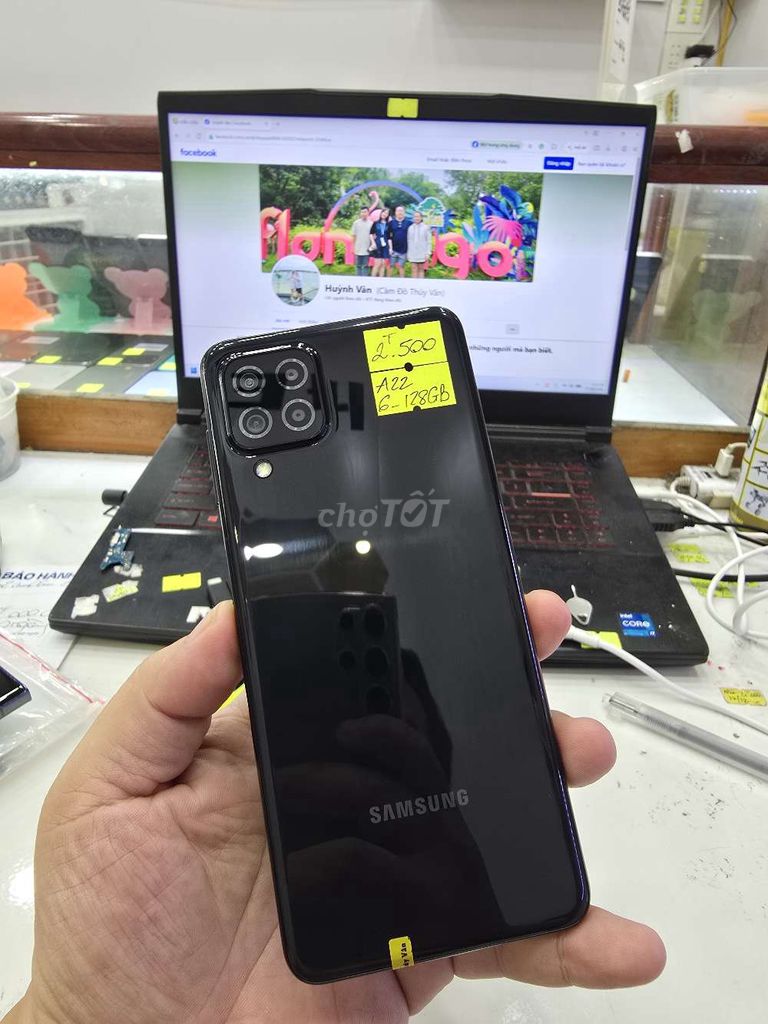 Samsung A22 128GB Đen Bóng. Mua bán Điện thoại tại Thành phố Long Xuyên An Giang được đăng bởi Facebook Cầm Đồ Thúy Vân hình 1