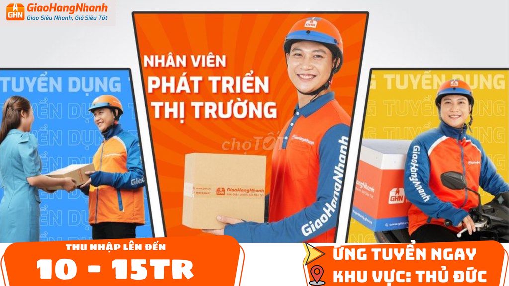 THÁNG 3 - Q.THỦ ĐỨC CẦN TUYỂN 5 SHIPPER GIAO HÀNG