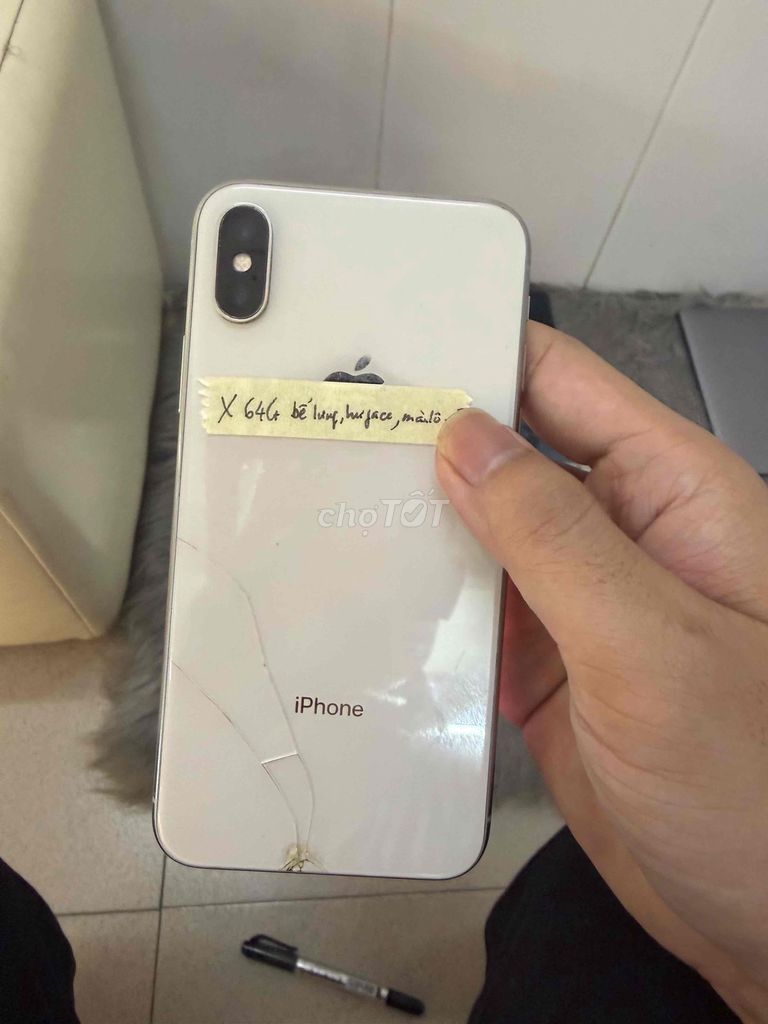 ipx trắng 64G (bể lưng, màn lô bể kính , hư face). Mua bán Điện thoại tại Quận Ninh Kiều Cần Thơ được đăng bởi Apple Phú Lợi hình 1