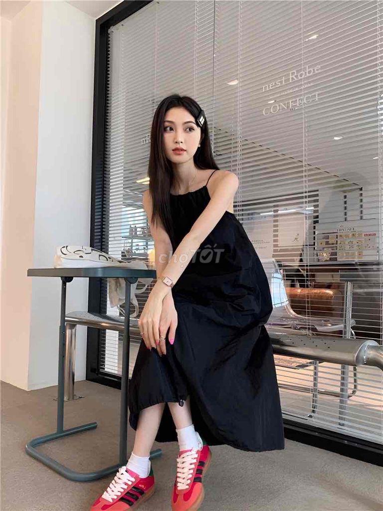 Set Váy yếm nữ vải dù đen (có tách lẻ). Mua bán Quần áo tại Quận Cẩm Lệ Đà Nẵng được đăng bởi gocthanhlibh hình 1