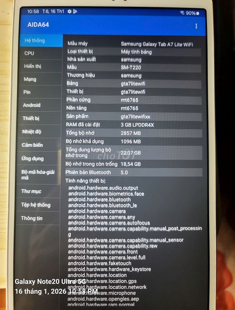 Samsung Galaxy Tab A7 Lite 3GB/32GB fullbox. Mua bán Máy tính bảng tại Quận Ninh Kiều Cần Thơ được đăng bởi locphat hình 1