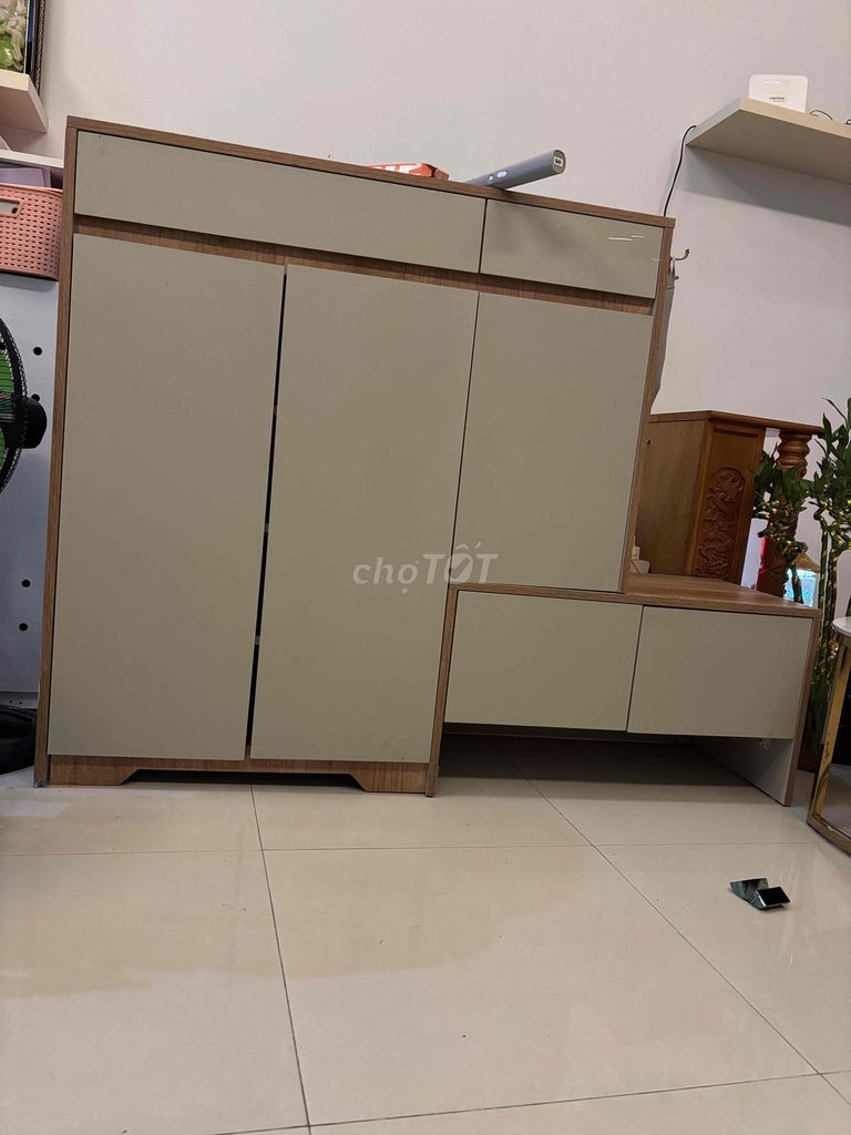 Tủ giày gỗ Nâu Xám 43cm. Mua bán Tủ, kệ gia đình tại Quận Cẩm Lệ Đà Nẵng được đăng bởi Hông Quyên hình 1