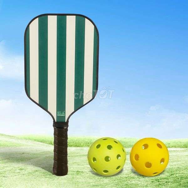 Vợt picklaball màu trắng sọc xanh rêu