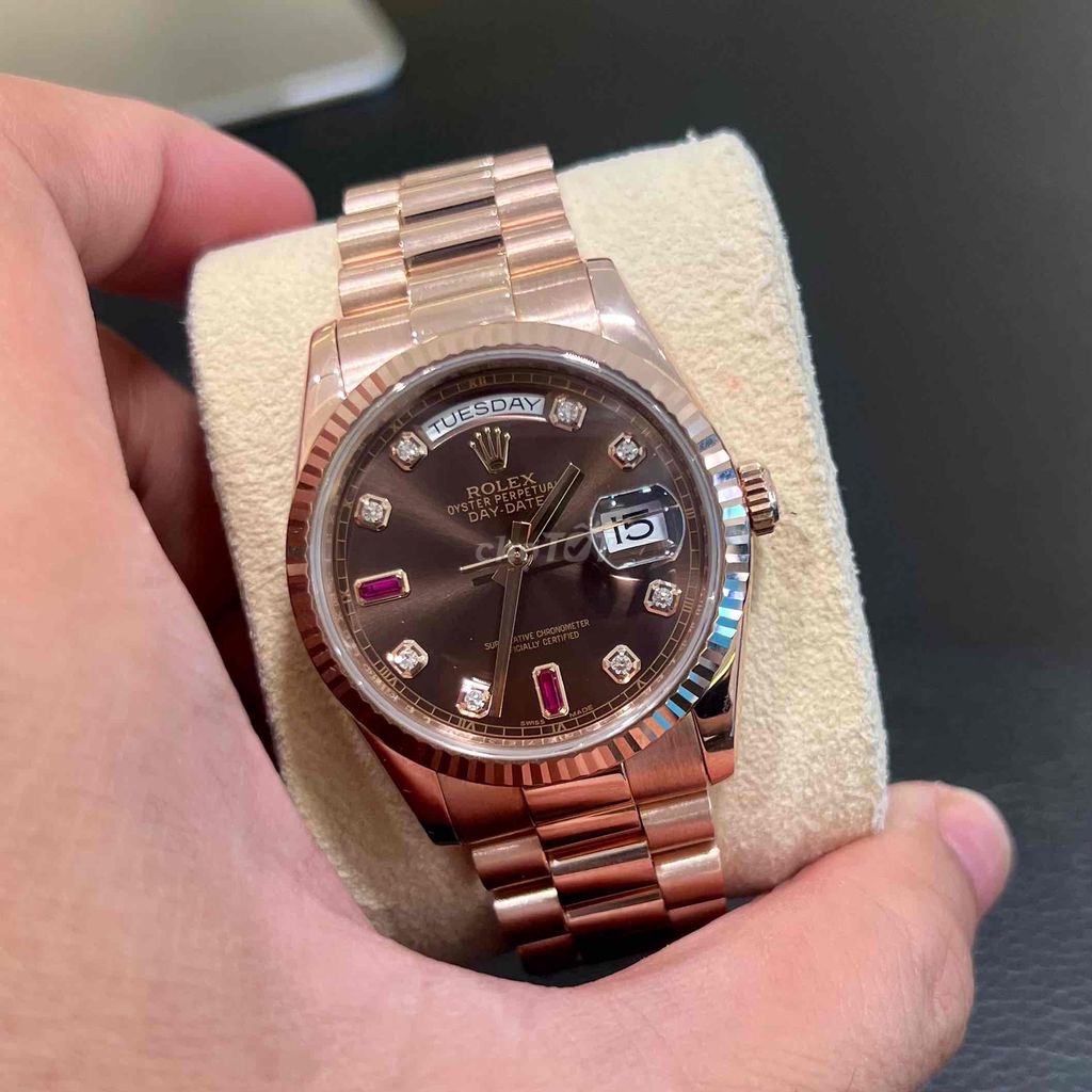 rolex daydate 118235 choco ruby 69