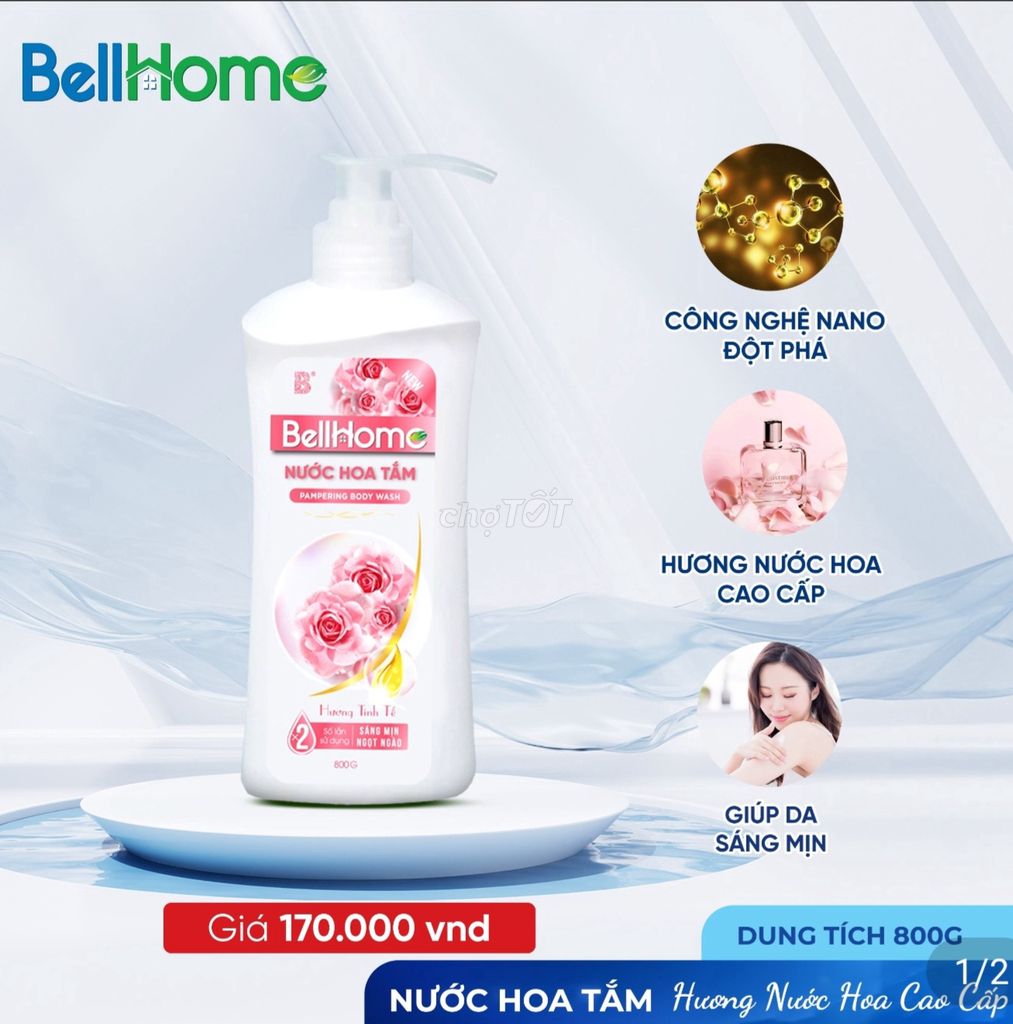 SỮA TẮM HƯƠNG NƯỚC HOA CAO CẤP BELLHOME 800ML