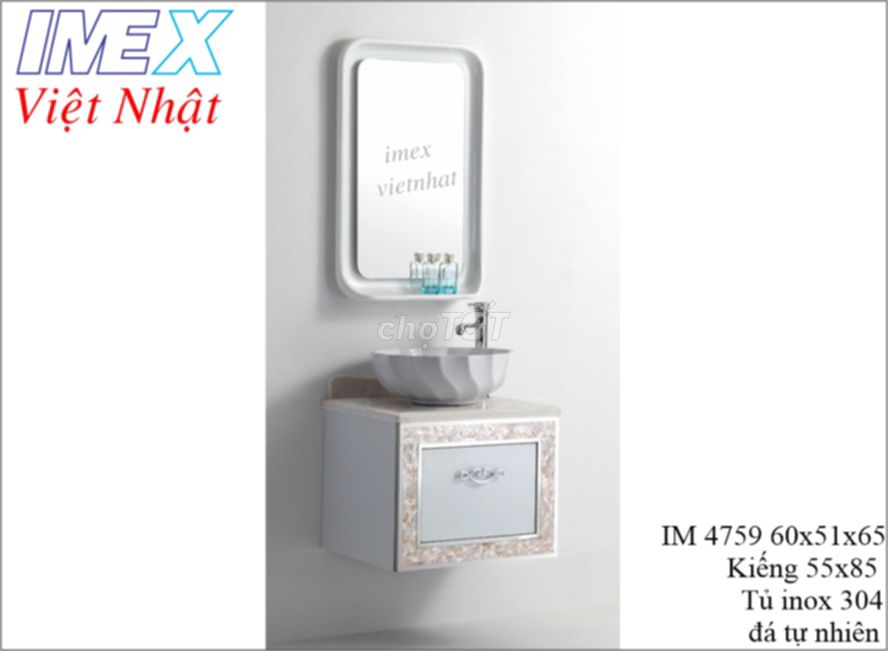 Bộ lavabo tủ inox IMEX Việt Nhật IM 4759